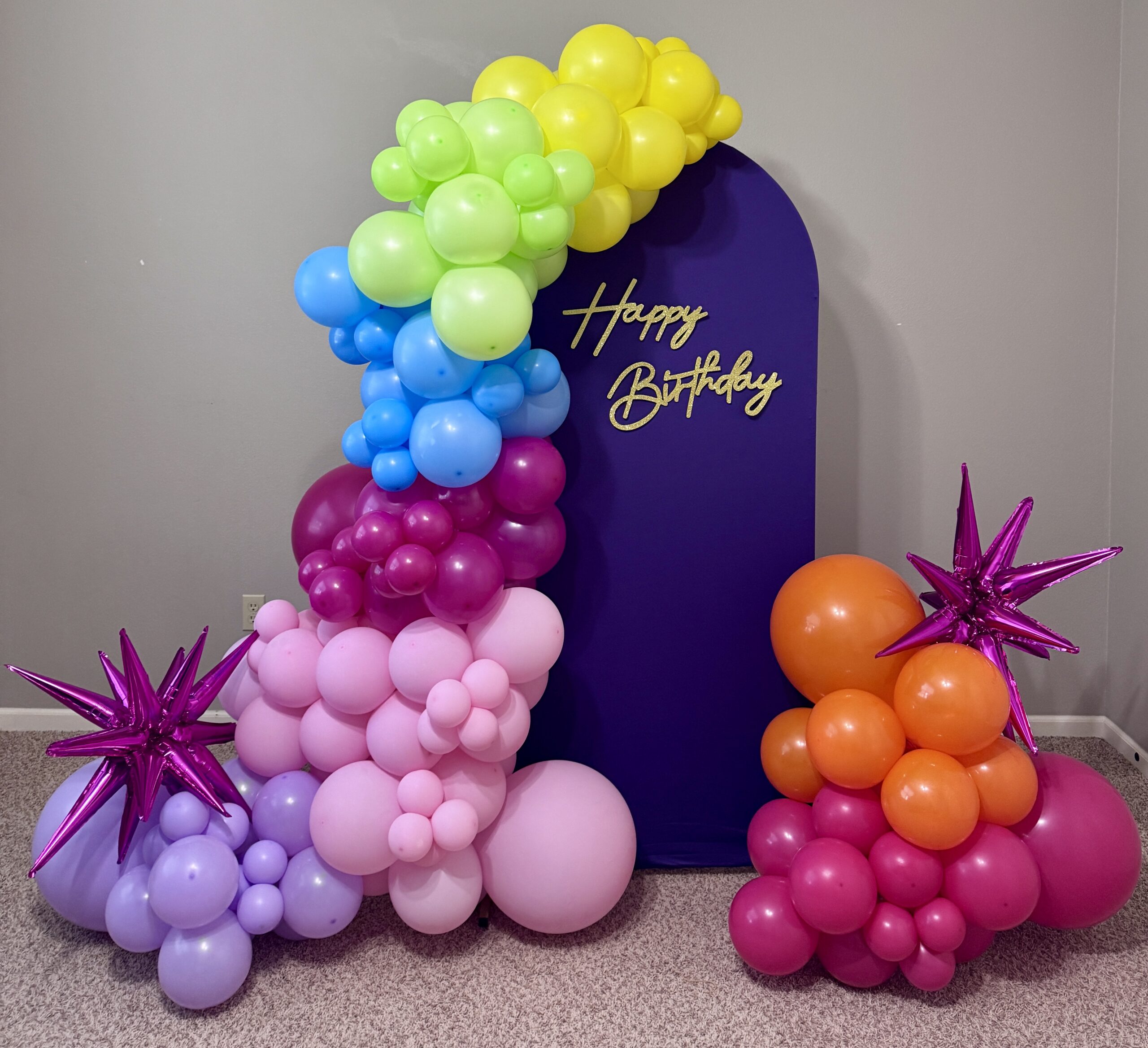 Custom birthday balloon garland